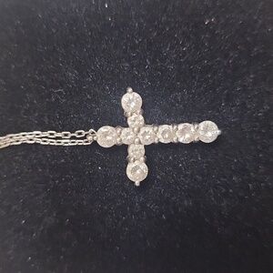 DIAMOND CROSS PENDANT. 1 CARAT F VS IN 14KT WHITE GOLD